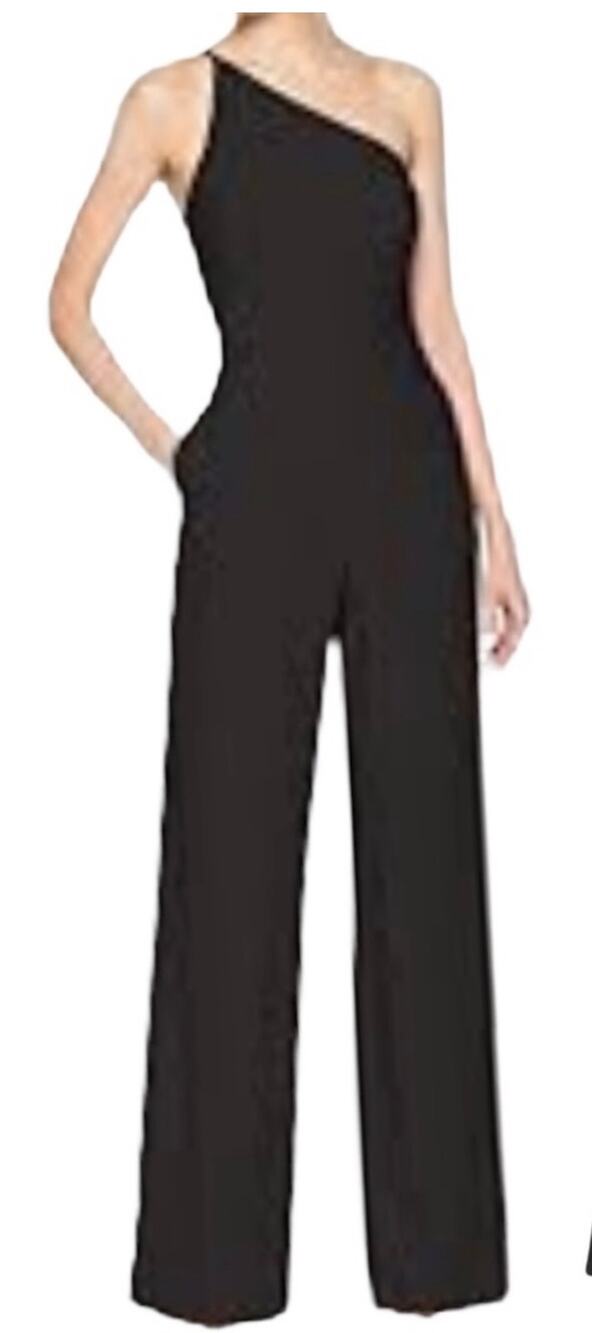Black Halo Healani one shoulder jumpsuit in navy blue NWT